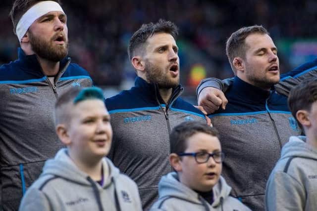 Glasgow team-mates Ryan Wilson and Tommy Seymour will take their combined caps tally to 99 on Sunday. Picture: SRU/SNS
