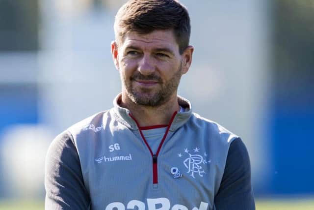 Steven Gerrard back in training following his team's 1-0 Europa League win against Feyenoord. Picture: Alan Harvey/SNS