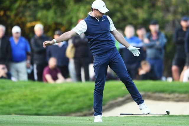 Rory McIlroy reacts on the 18th during day 2 of the BMW PGA at Wentworth. Picture: Harry Trump/Getty Images