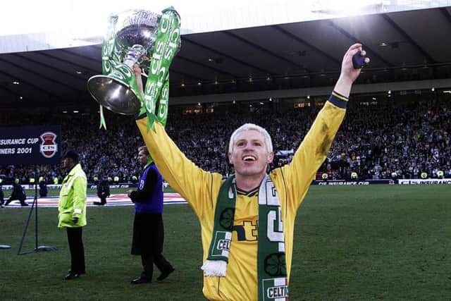Neil Lennon enjoyed League Cup success as a player with Celtic, beating Kilmarnock in the 2001 final, but has yet to win the trophy as a manager. Photograph: SNS Group