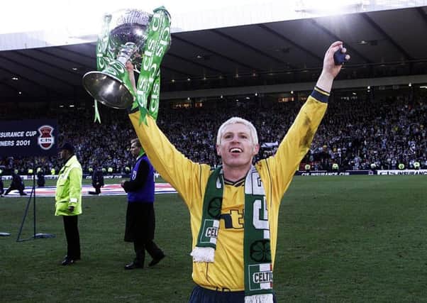 Neil Lennon enjoyed League Cup success as a player with Celtic, beating Kilmarnock in the 2001 final, but has yet to win the trophy as a manager. Photograph: SNS Group