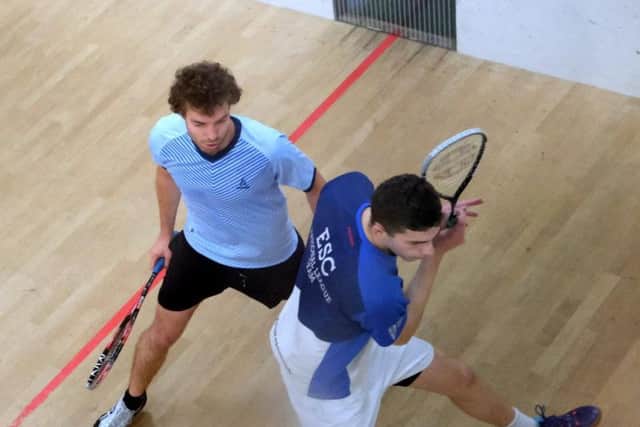 Edinburgh Sports Club's Rory Stewart, right.
