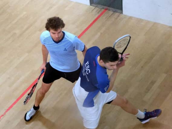 Edinburgh Sports Club's Rory Stewart, right.