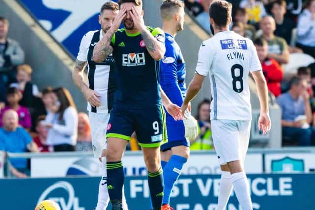 George Oakley is sent off against St Mirren
