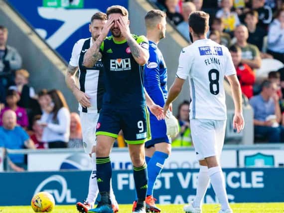 George Oakley is sent off against St Mirren
