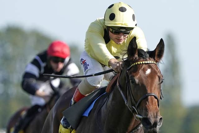 Andrea Atzeni riding Pierre Lapin win The Dubai Duty Free Mill Reef Stakes. Picture: Getty.