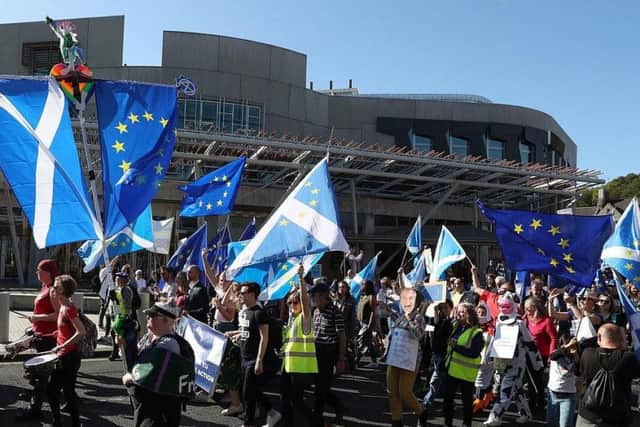Marchers were joined by politicians.