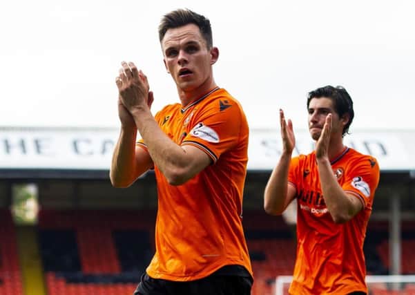 Lawrence Shankland's late double secured the points for Dundee United. Picture: SNS.