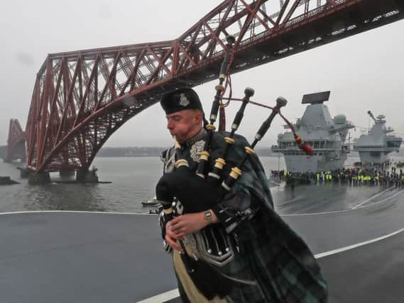 Britain's newest aircraft carrier, Prince of Wales, sailed from the firth of forth for the very first time. Picture: FotoWare/ Royal Navy Media Archive