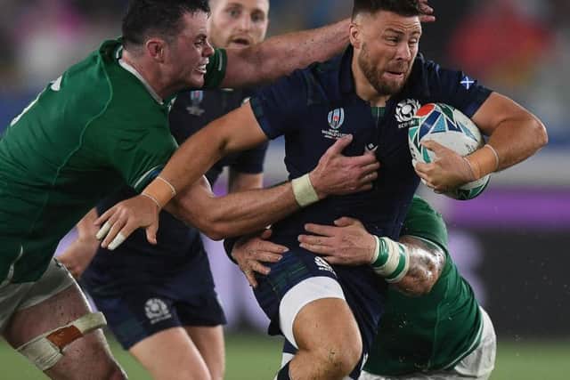 Scrum-half Ali Price is on crutches and being assessed for a "foot/ankle" problem. Picture: Getty Images
