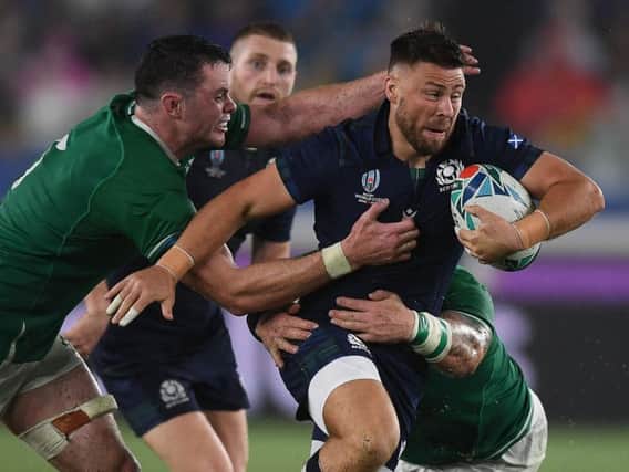 Scrum-half Ali Price is on crutches and being assessed for a "foot/ankle" problem. Picture: Getty Images