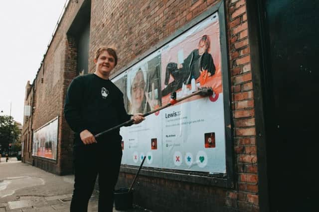 Lewis Capaldi plasters billboards of his Tinder profile poster across the UK. (Picture: contributed)