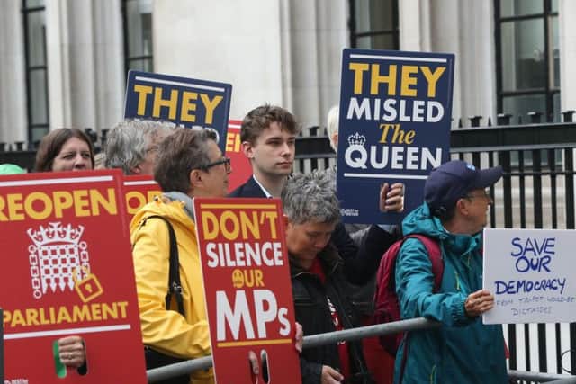 Protesters outside the UK Supreme Court. Picture: PA