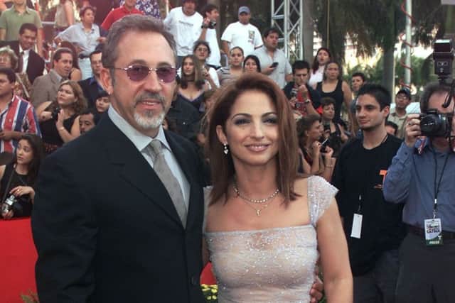 Emilio and Gloria Estefan arrive at the Billboard Latin Music Awards in Miami in 2001. Picture: Scott Gries/ImageDirect