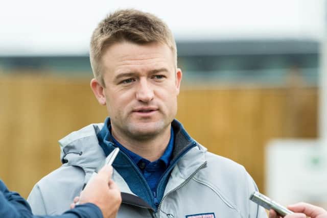Russell Knox speaks to press about his Alfred Dunhill Links Championship debut. Picture: SNS