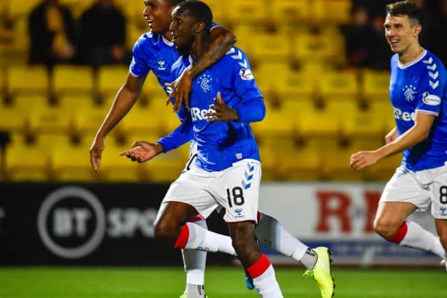 Glen Kamara celebrates his goal