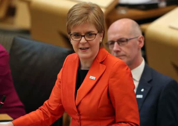 First Minister Nicola Sturgeon during First Minister's Questions at the Scottish Parliament. Picture: Jane Barlow/PA Wire