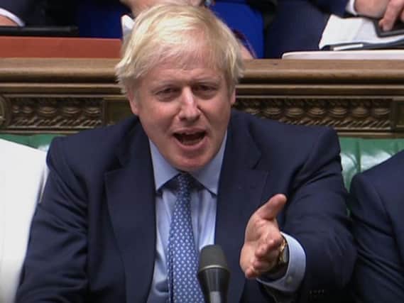 Prime Minister Boris Johnson makes a point in the House of Commons