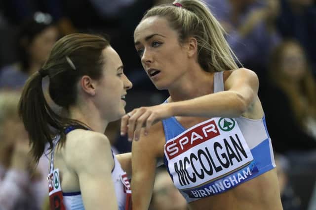 Laura Muir, left, and Eilish McColgan. Picture: Michael Steele/Getty Images
