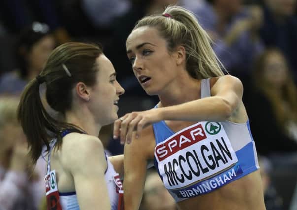 Laura Muir, left, and Eilish McColgan. Picture: Michael Steele/Getty Images