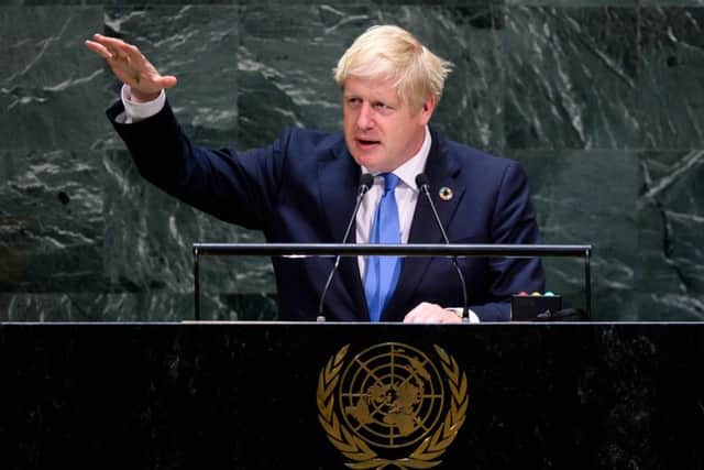 British Prime Minister Boris Johnson speaks during the 74th session of the United Nations General Assembly. Picture: Getty Images