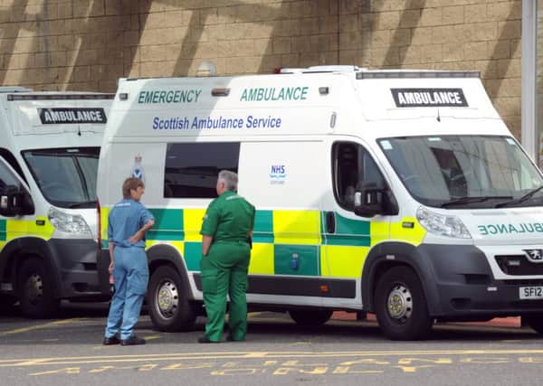 An ambulance at Edinburgh Royal Infirmary. By Jane Barlow.