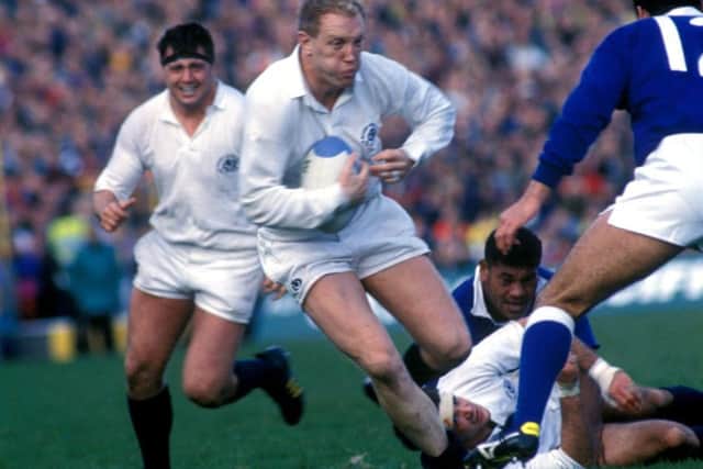 Derek White drives forward during the 1991 World Cup quarter-final win over Western Samoa at Murrayfield. Picture: SNS