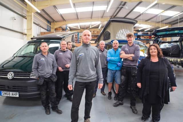 Simon Poole, founder and director at Jerba, with his team. Picture: contributed.