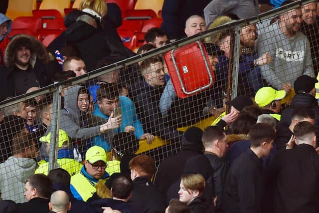 Aberdeen and Rangers fans during last season's Scottish Cup tie at Pittodrie. Picture: SNS