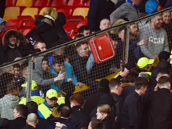 Aberdeen and Rangers fans during last season's Scottish Cup tie at Pittodrie. Picture: SNS