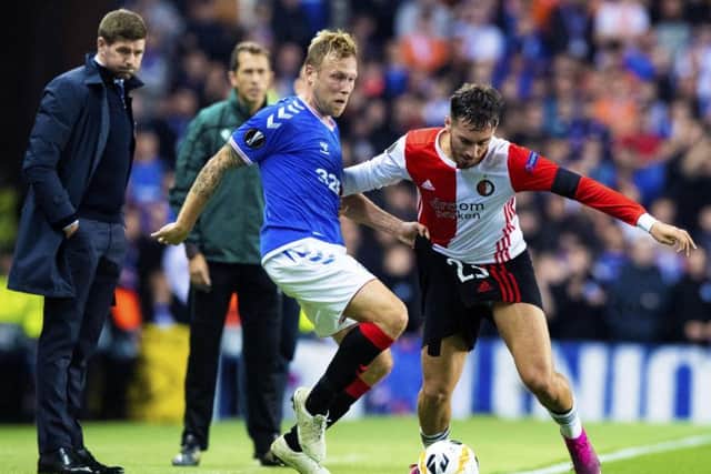 Steven Gerrard looks on as his Rangers side defeat Feyenoord at Ibrox. Picture: Alan Harvey/SNS