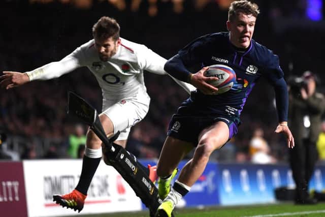 Darcy Graham has enjoyed a prolific tryscoring record, with five from eight caps in his first international season. Picture: Getty Images