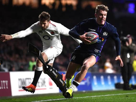 Darcy Graham has enjoyed a prolific tryscoring record, with five from eight caps in his first international season. Picture: Getty Images