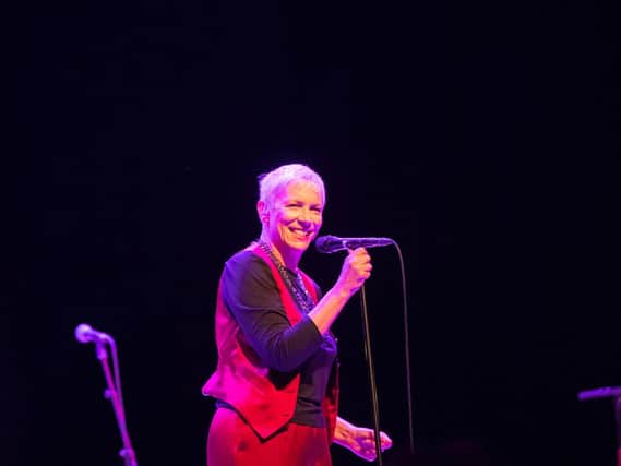Annie Lennox staged her first public show in more than a decade at the Armadillo in Glasgow.