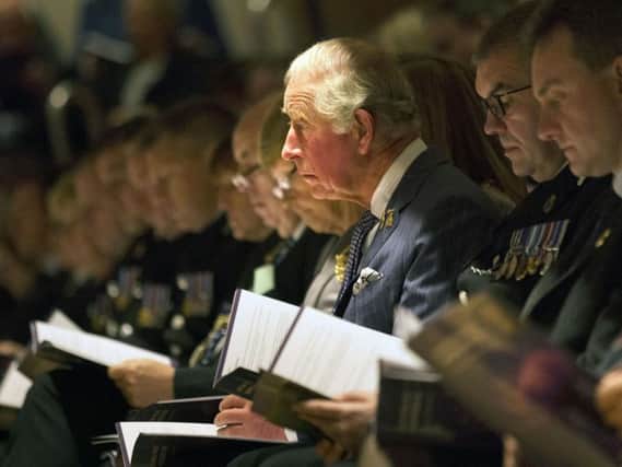 The Prince of Wales attends the National Police Memorial Day at the Royal Concert Hall in Glasgow. Picture: PA