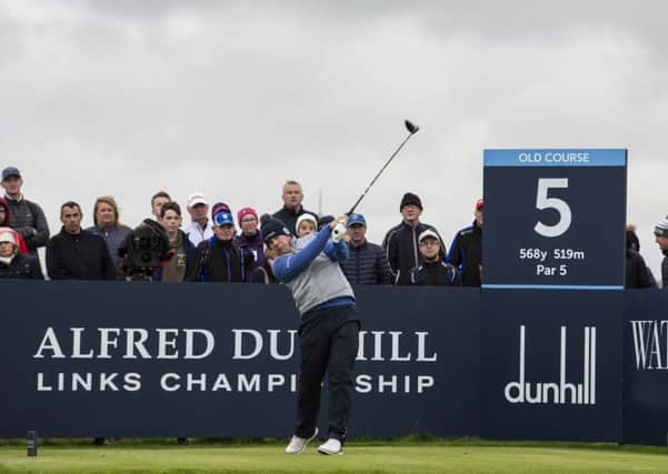 Richie Ramsay tees off at the fifth on his way to tenth place. Picture: SNS.