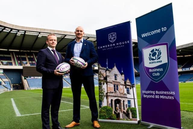Andy Roger of Cameron House and Al Kellock of Scottish Rugby. Picture: Contributed