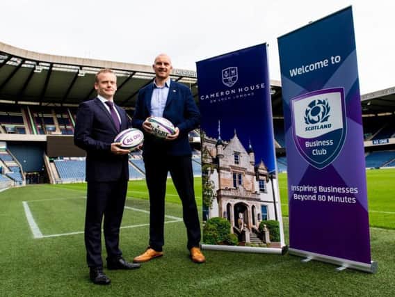 Andy Roger of Cameron House and Al Kellock of Scottish Rugby. Picture: Contributed