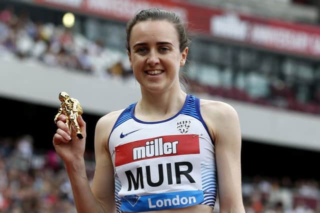 Laura Muir was injured at the Anniversary Games in London. Picture: Ian Kington/AFP/Getty