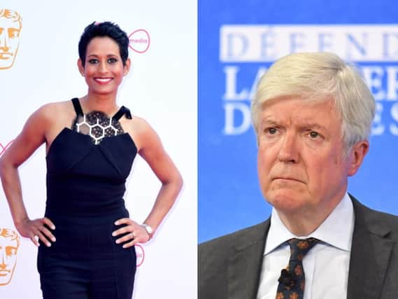 BBC Breakfast's Naga Munchetty and BBC's Director General Tony Hall. Pictures: PA