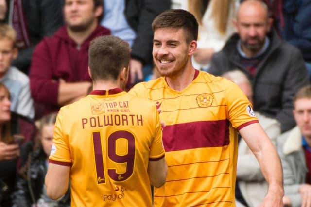 Liam Polworth to Declan Gallagher is becoming a useful weapon for Motherwell. Picture: SNS