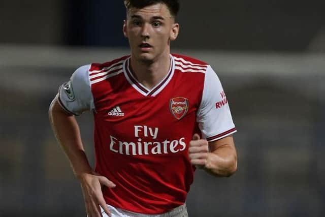 Kieran Tierney in action for Arsenal - the former Celtic defender has reportedly withdrawn from the Scotland squad