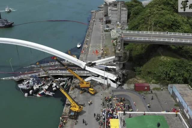 The collapsed bridge. Picture: AFP/Getty