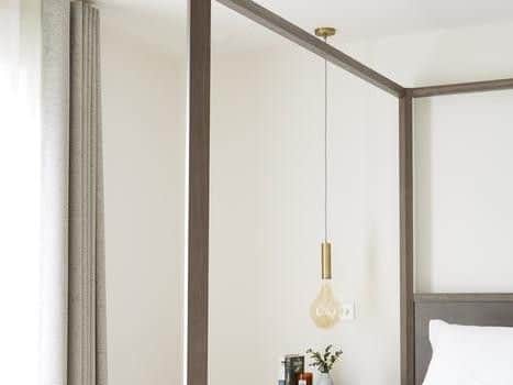 The double room has a four poster bed.
