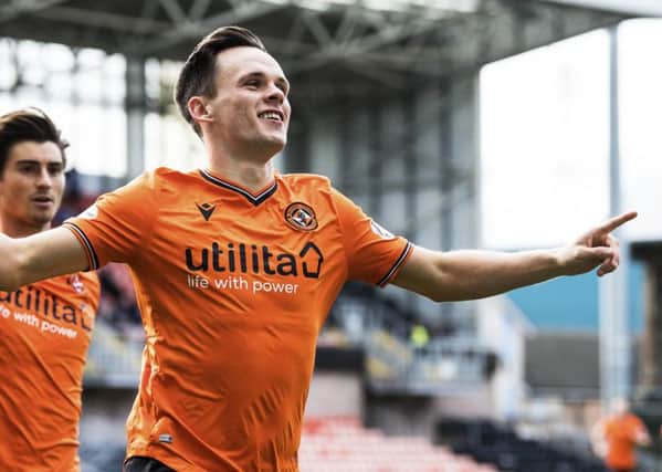 Lawrence Shankland scored a hat-trick in Dundee Uniteds 6-0 win over Morton, taking his tally to 15 in just 12 games this season so far. Picture: Ross Parker/SNS