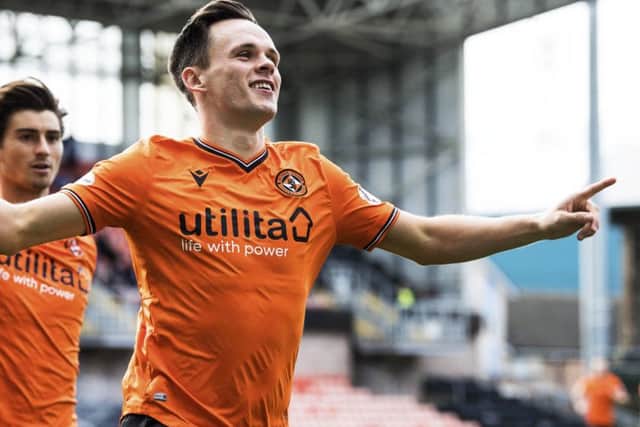 Lawrence Shankland scored a hat-trick in Dundee Uniteds 6-0 win over Morton, taking his tally to 15 in just 12 games this season so far. Picture: Ross Parker/SNS