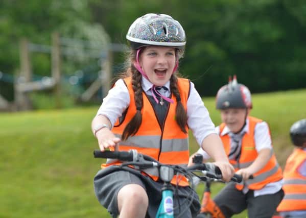 Bikeability Scotland Cycle Training at Arthurlie primary school in Barrhead