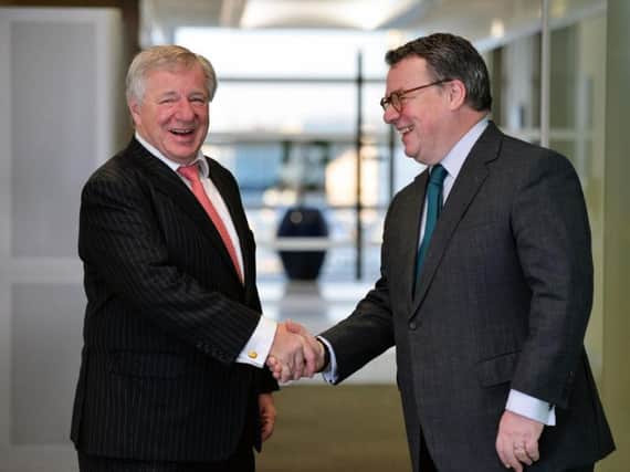 Martin Gilbert, left, with SLA chief executive Keith Skeoch. Picture: Contributed