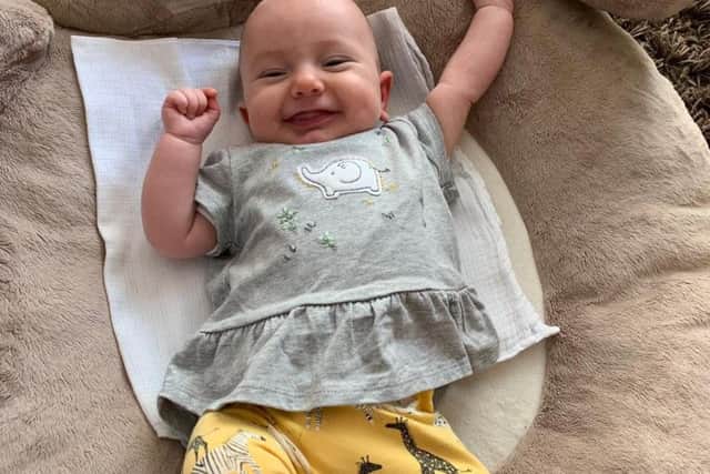 Little Hannah was born at the couple's home. Picture: SWNS