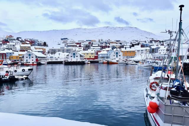 Honnigsvag harbour, in the town that is the starting point in Northern Norway for the Mazda Arctic Circle Drive. Picture: Lisa Young